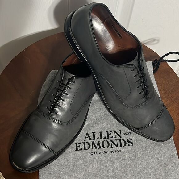 🔥🔥 ALLEN EDMONDS Park Avenue Oxford Derby Handcrafted Leather Shoes 10.5A -EUC - Picture 3 of 13